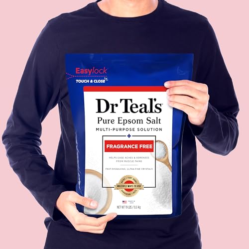 Dr Teal's Pure Epsom Salt Bulk Magnesium Sulfate USP, Fragrance Free, 19 lbs