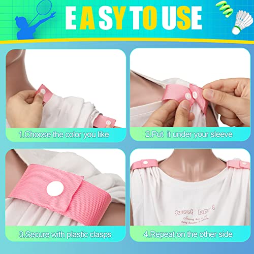 10 Pairs Sports Softball Shirt Ties in 10 Solid Colors - Straps, Holders, Clips for Sleeves, Gymnastics, Soccer