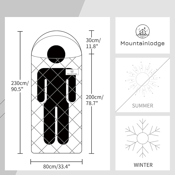 100% Cotton Shell and Lining Sleeping Bag for Adult Cold Weather with Compression Bag&Carry Bag for Camping,Travel and Car Camping